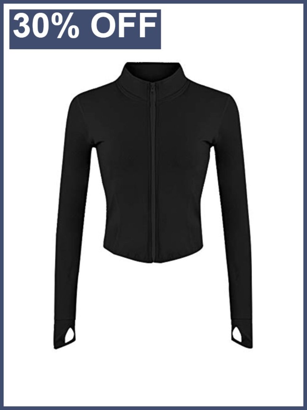 Women's Workout Jacket Lightweight Zip Up Cropped Running Athletic Slim Fit